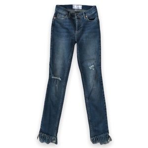 Free People Frayed Blue Jeans